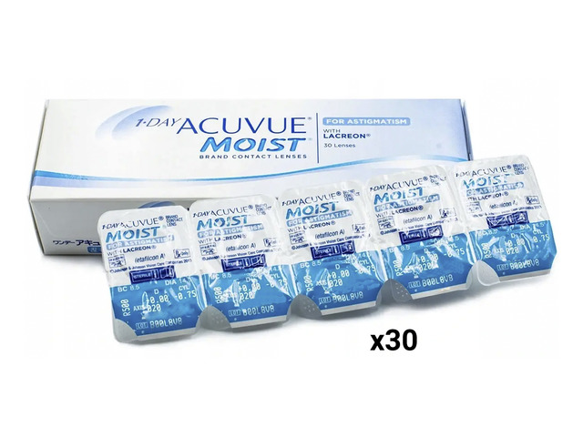 Контактні лінзи Acuvue Moist for Astigmatism 1-Day (30шт.)