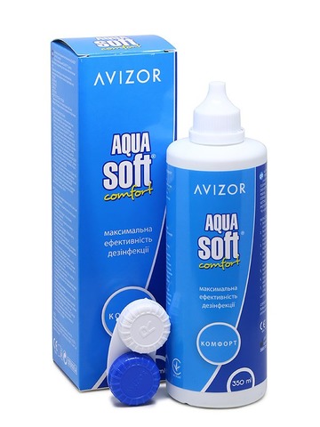 РОЗЧИН ДЛЯ ЛІНЗ AVIZOR AQUA SOFT 350 мл.