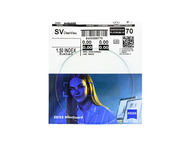 Лінзи для окулярів ZEISS Monof. ClearView BlueGuard 1.5 DVP UV