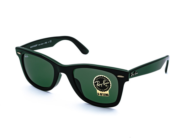 Сонцезахисні окуляри Ray-Ban Wayfarer RB2140-F 901 52 мм. TINTED GREEN. Фото 2