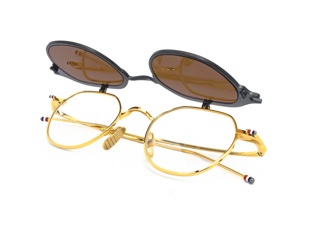 Сонцезахисні окуляри THOM BROWNE TBS 812-46-03//BLK-GLD 46мм. TINTED BROWN. Фото 3