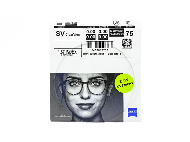 Лінзи для окулярів ZEISS Monof. ClearView 1.67 DVP UV